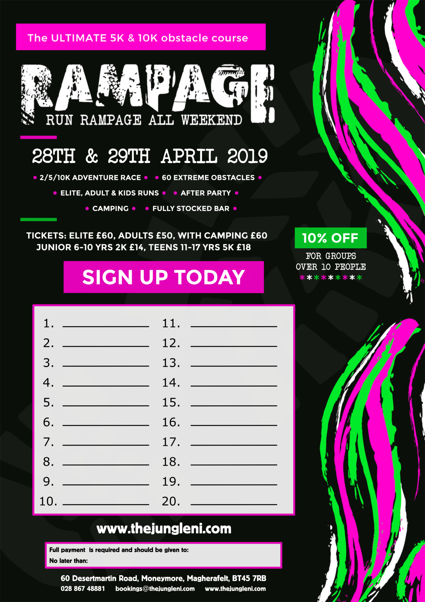 Rampage 2019   Group sign up poster
