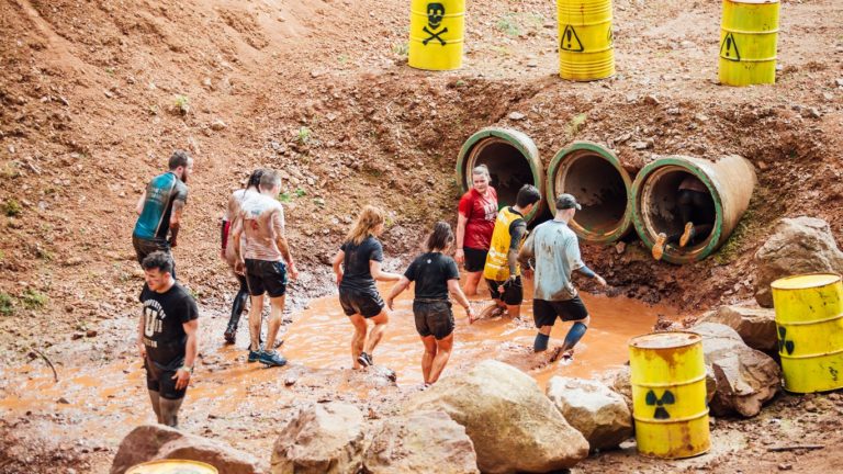 Group entering Toxic Quarry tunnels