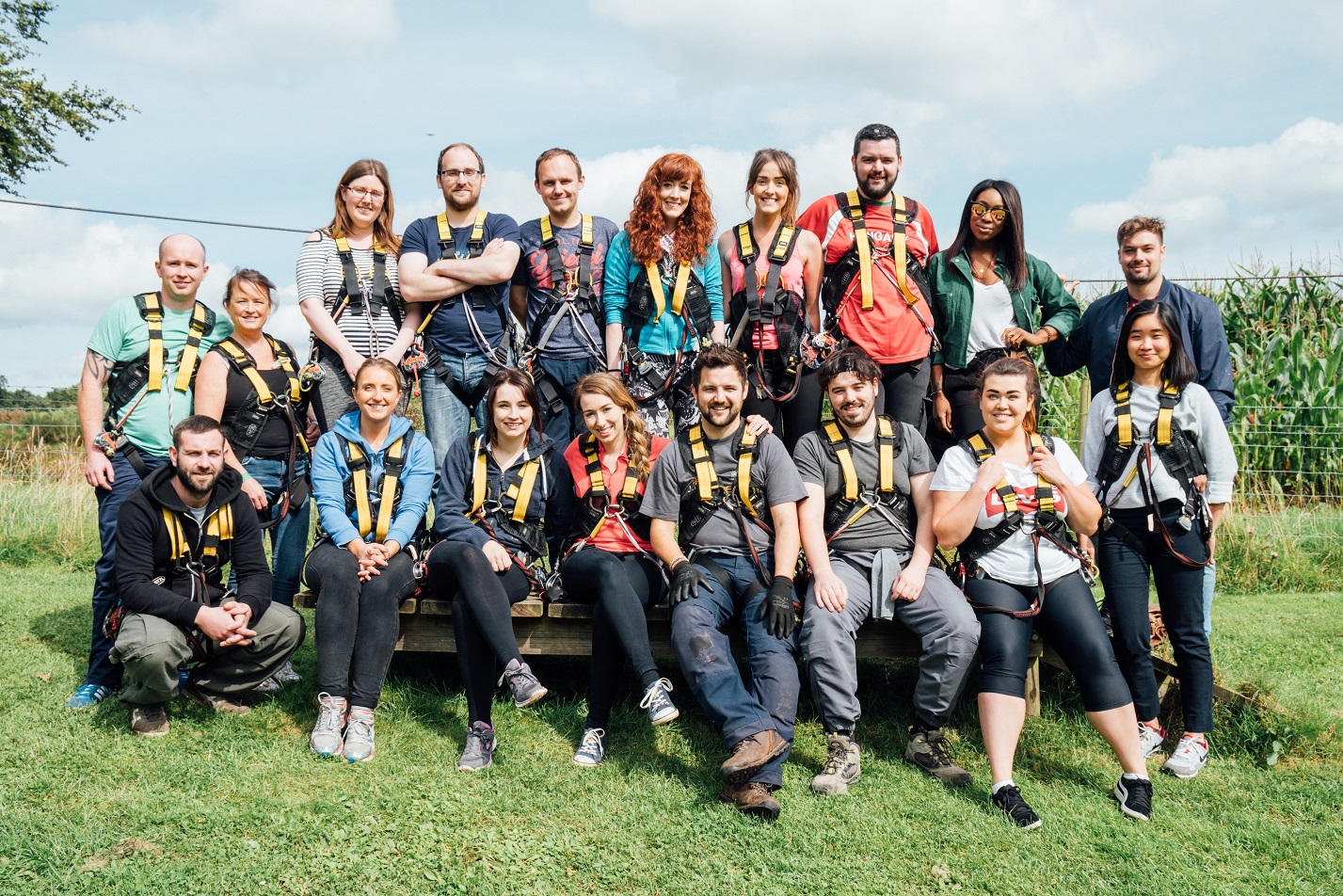 Group photo at tree top practice