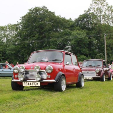 Mid Ulster Vintage rally minis lined up