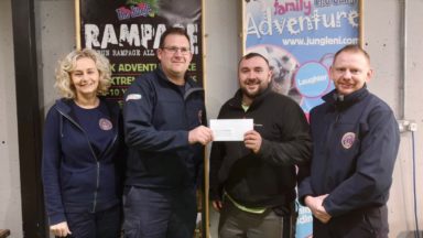 Community Rescue Service cheque handover