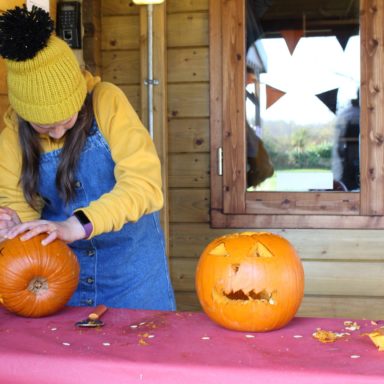 HW   staff carving pumpkin